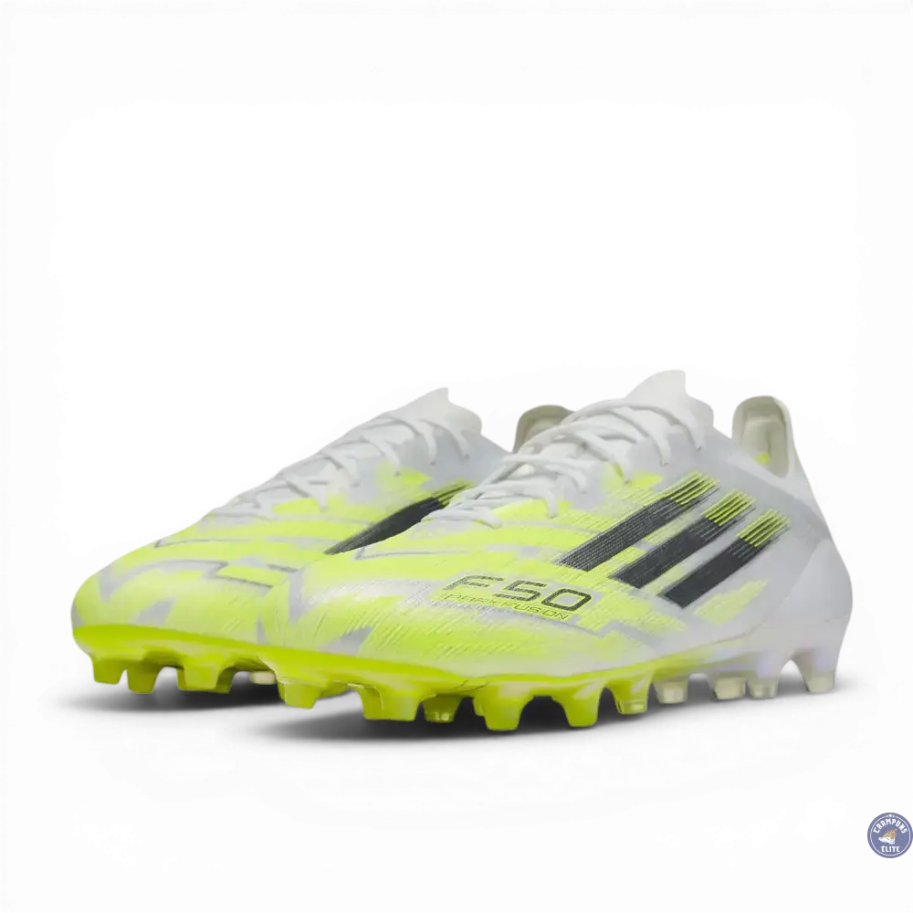 Adidas F50 Sparkfusion Low Cut Lacets FG - Blanc/Jaune Fluo