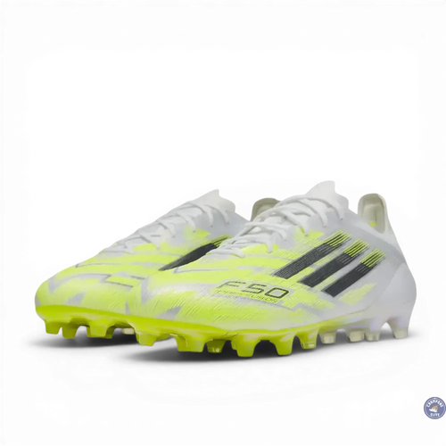 Adidas F50 Sparkfusion Low Cut Lacets FG - Blanc/Jaune Fluo