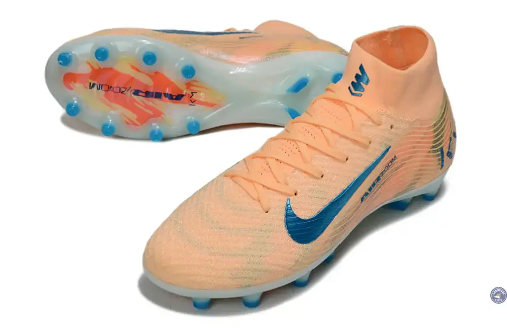 Air Zoom Mercurial Superfly 10 AG Kylian Mbappe - Orange/Bleu turquoise