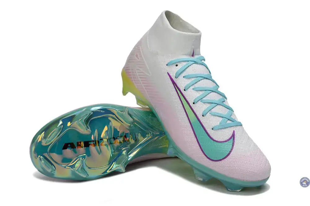 Air Zoom Mercurial Superfly 10 FG - Blanc/Turquoise/Rose/Jaune Fluo