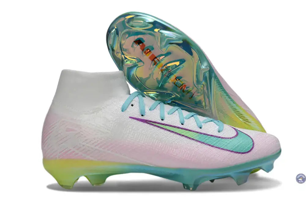 Air Zoom Mercurial Superfly 10 FG - Blanc/Turquoise/Rose/Jaune Fluo