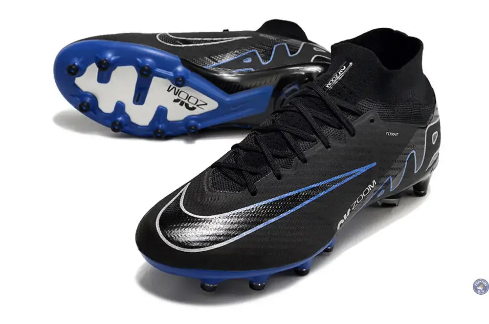 Air Zoom Mercurial Superfly 9 AG Shadow - Noir/Chrome/Bleu