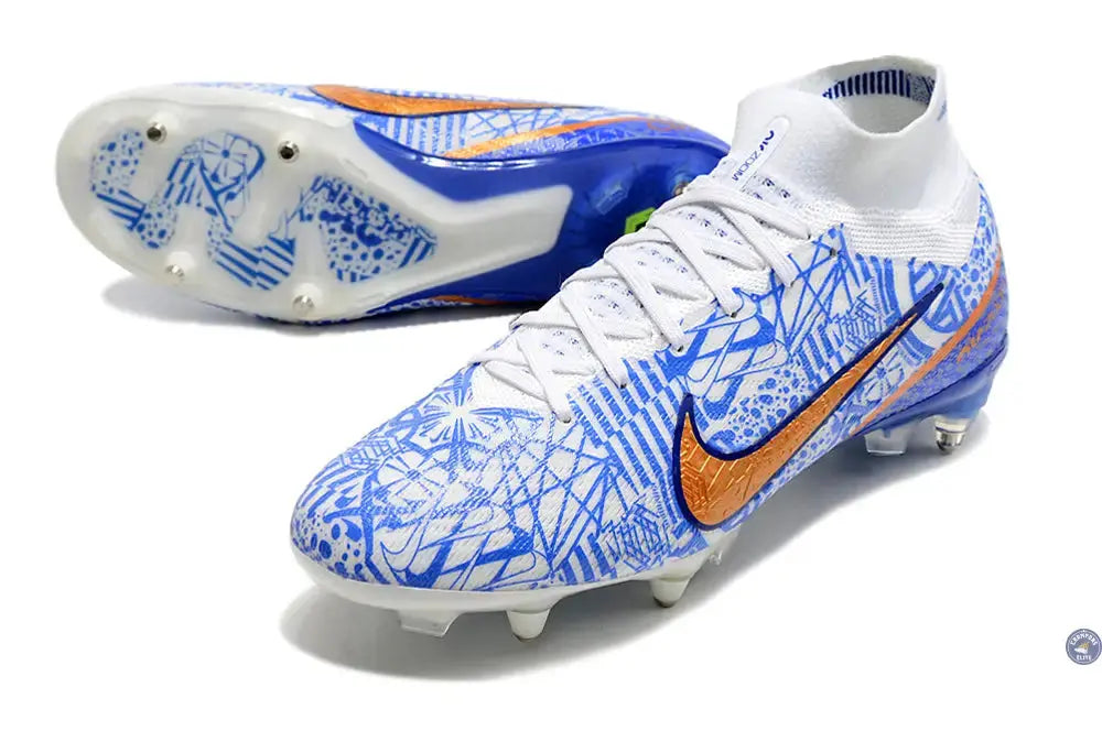 Air Zoom Mercurial Superfly 9 Anticlog SG CR7 Personal Edition - Blanc/Cuivré/Bleu