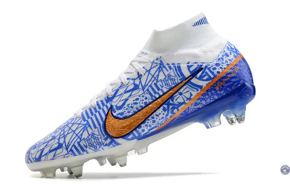 Air Zoom Mercurial Superfly 9 Anticlog SG CR7 Personal Edition - Blanc/Cuivré/Bleu