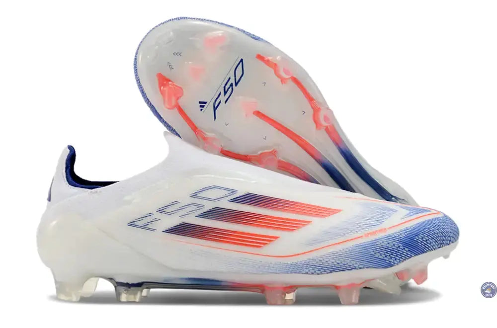 F50 Elite Laceless FG Advancement - Blanc/Rouge/Bleu