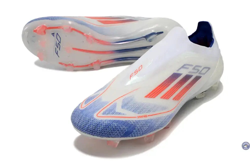 F50 Elite Laceless FG Advancement - Blanc/Rouge/Bleu