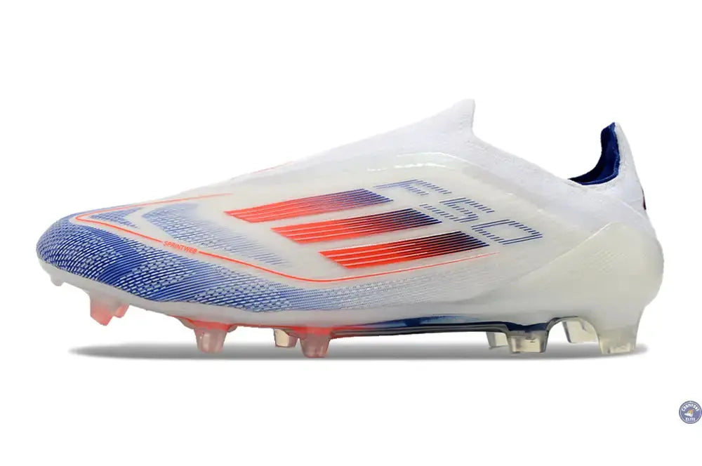 F50 Elite Laceless FG Advancement - Blanc/Rouge/Bleu