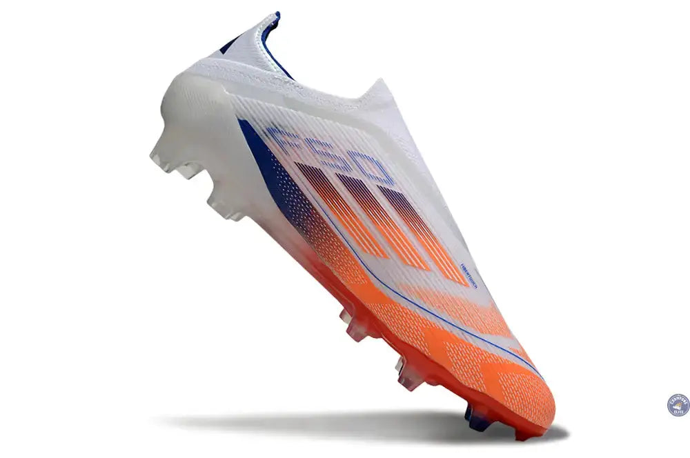 F50 Elite Laceless FG - Blanc/Orange/Bleu