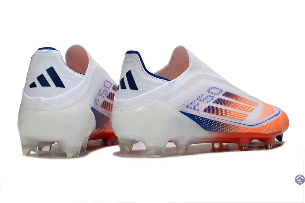 F50 Elite Laceless FG - Blanc/Orange/Bleu