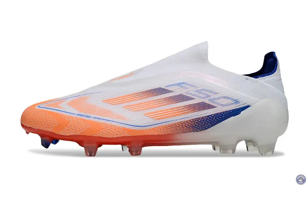 F50 Elite Laceless FG - Blanc/Orange/Bleu