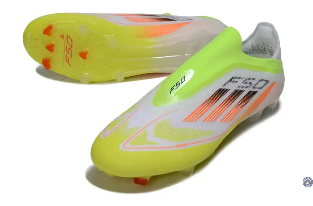 F50 Elite Laceless FG - Blanc/Orange/Vert/Jaune
