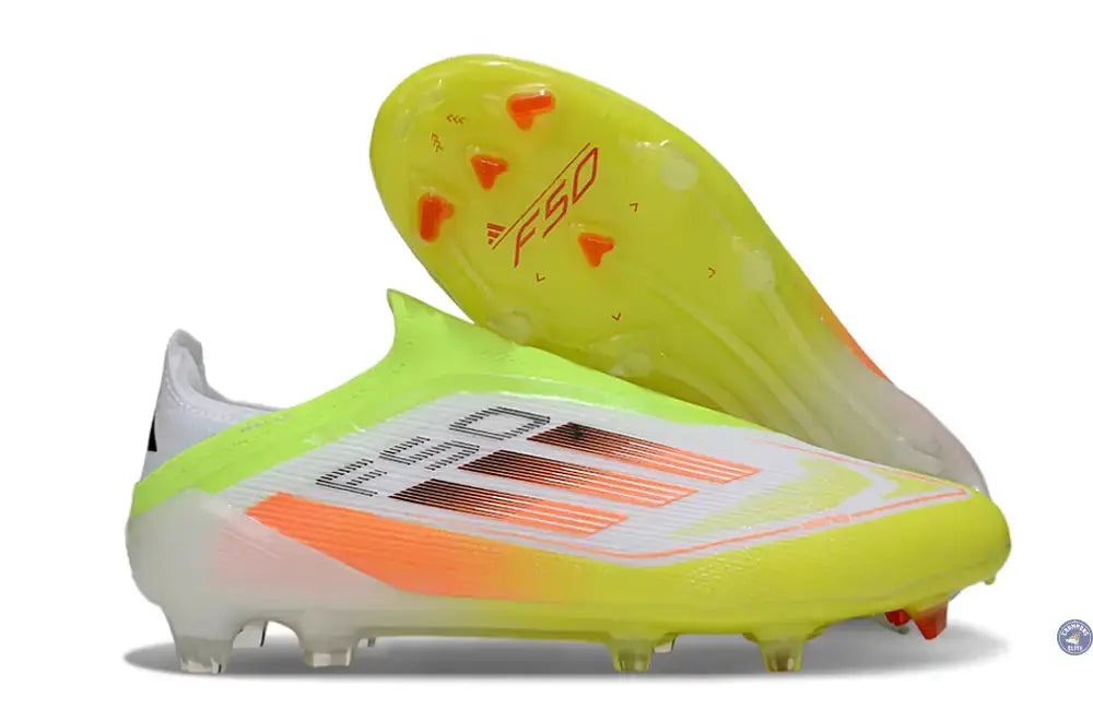 F50 Elite Laceless FG - Blanc/Orange/Vert/Jaune