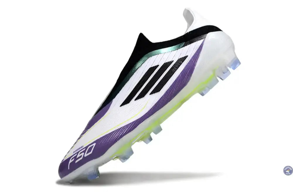 F50 Elite Laceless FG - Blanc/Violet/Vert
