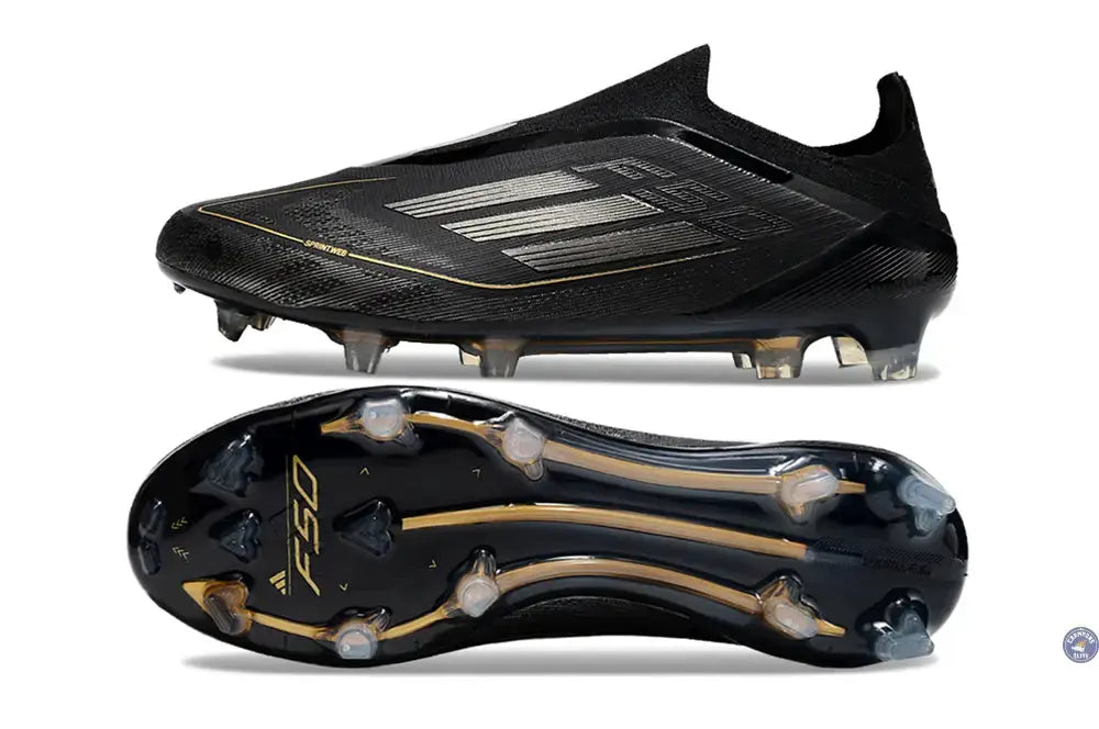 F50 Elite Laceless FG Dark Spark - Noir/Argenté/Doré