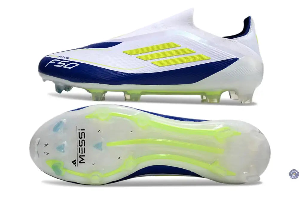 F50 Elite Laceless FG Messi - Blanc/Jaune/Violet