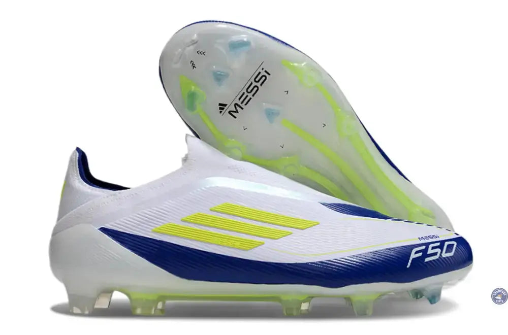 F50 Elite Laceless FG Messi - Blanc/Jaune/Violet