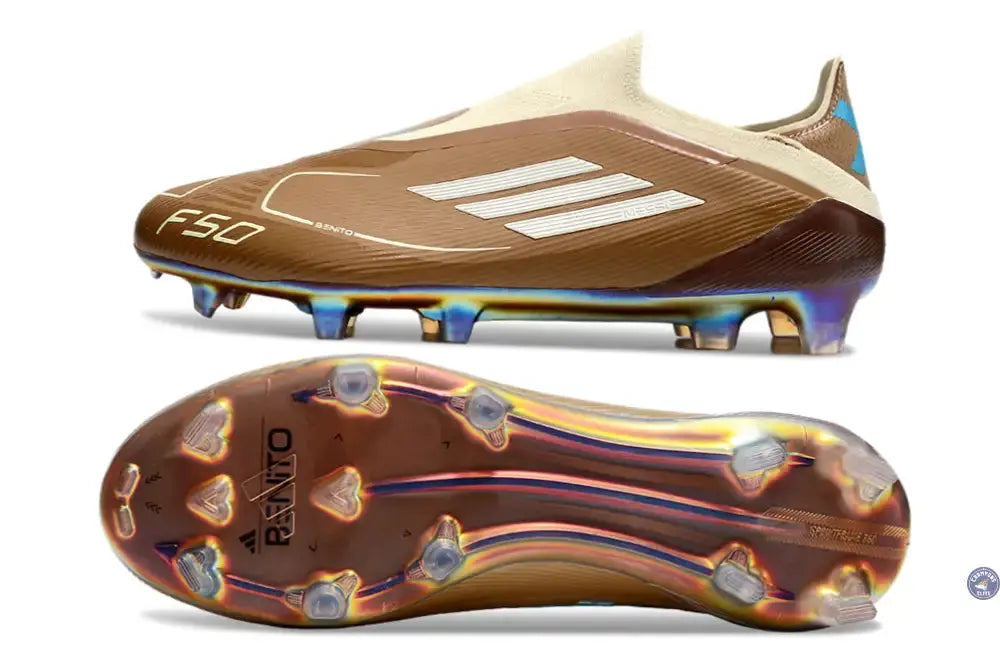 F50 Elite Laceless FG Messi X Bad Bunny Elite FG - Cardboard/Blanc/Turquoise ÉDITION LIMITÉE