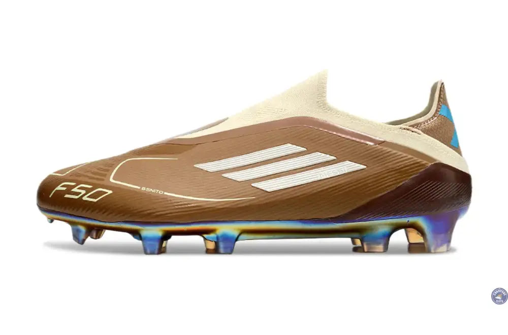 F50 Elite Laceless FG Messi X Bad Bunny Elite FG - Cardboard/Blanc/Turquoise ÉDITION LIMITÉE