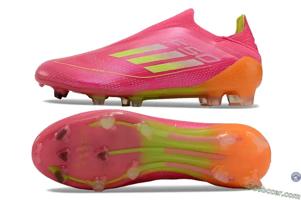 F50 Elite Laceless FG Rose/Jaune