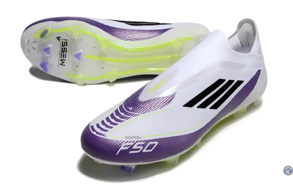 F50 Elite Laceless FG Triunfo Estelar - Blanc/Noir/Violet