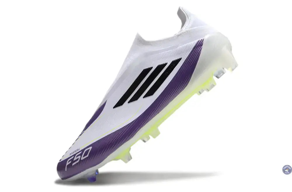 F50 Elite Laceless FG Triunfo Estelar - Blanc/Noir/Violet