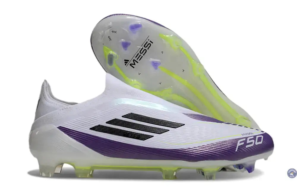 F50 Elite Laceless FG Triunfo Estelar - Blanc/Noir/Violet
