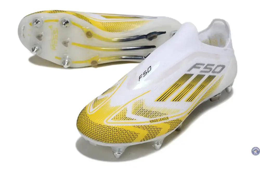 F50 Elite Laceless Kings League SG - Blanc/Jaune/Noir