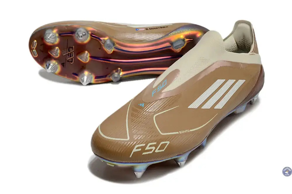 F50 Elite Laceless Messi X Bad Bunny SG - Cardboard/Blanc/Turquoise ÉDITION LIMITÉE
