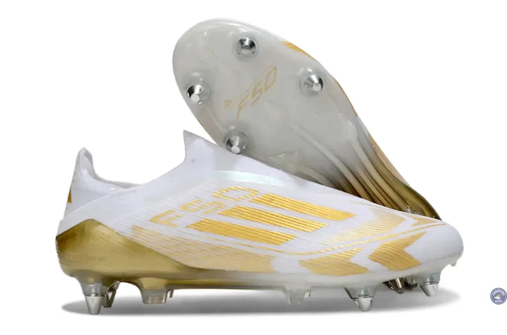 F50 Elite Laceless SG - Blanc/Doré