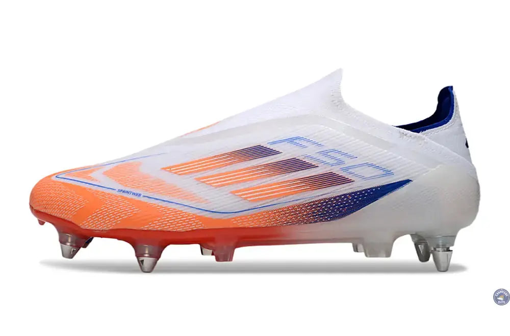 F50 Elite Laceless SG - Blanc/Orange/Bleu