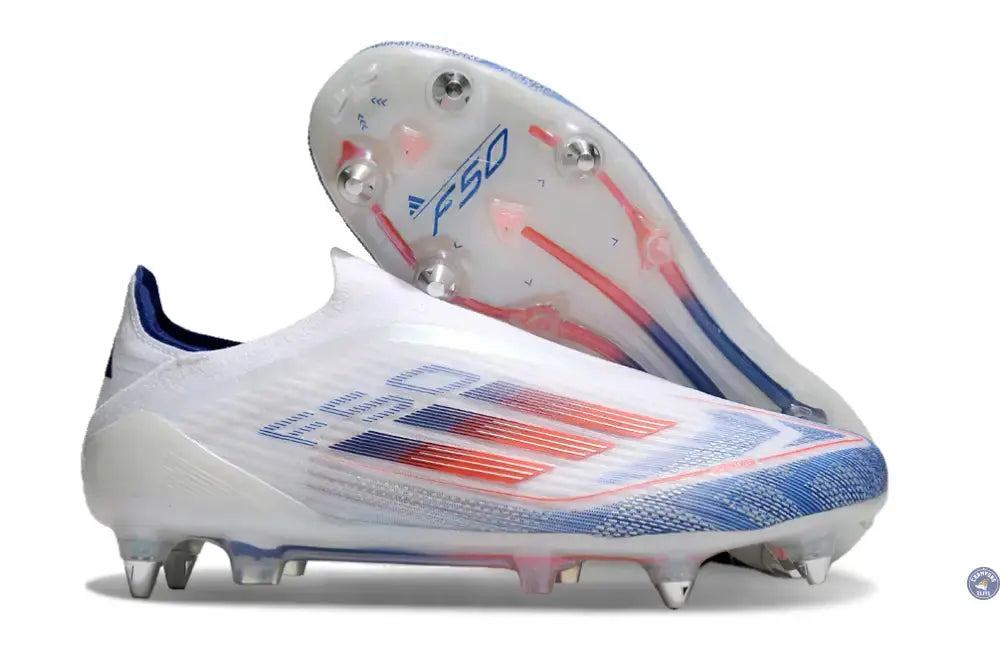 F50 Elite Laceless SG - Blanc/Rouge/Bleu
