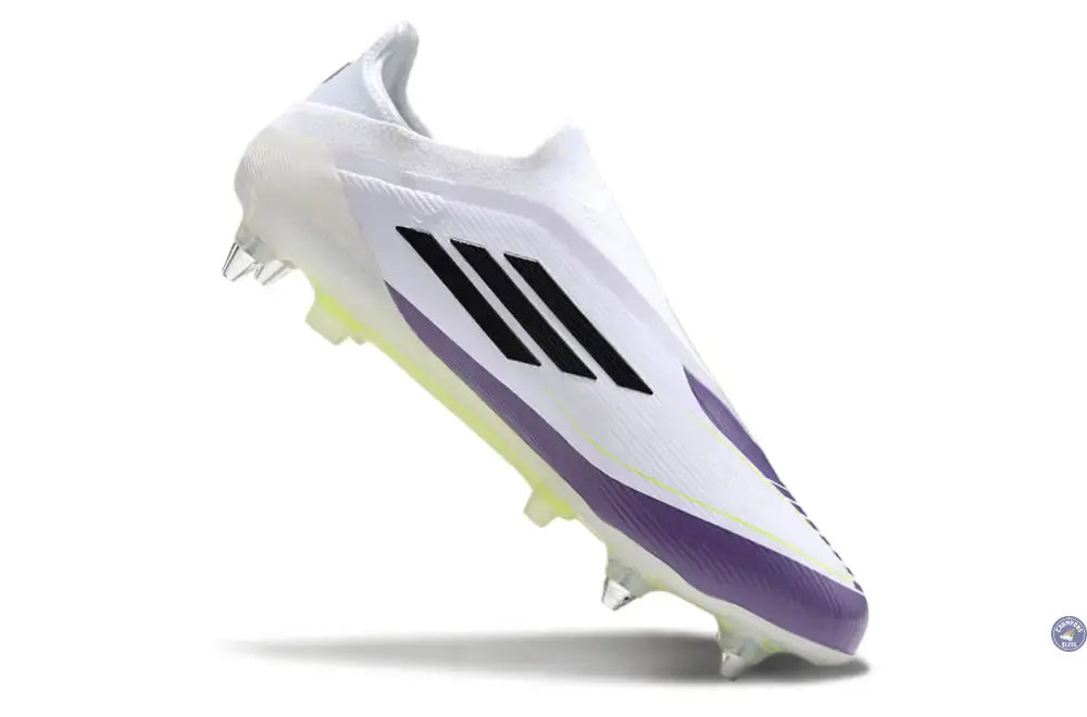 F50 Elite Laceless SG - Blanc/Violet/Noir/Jaune Fluo
