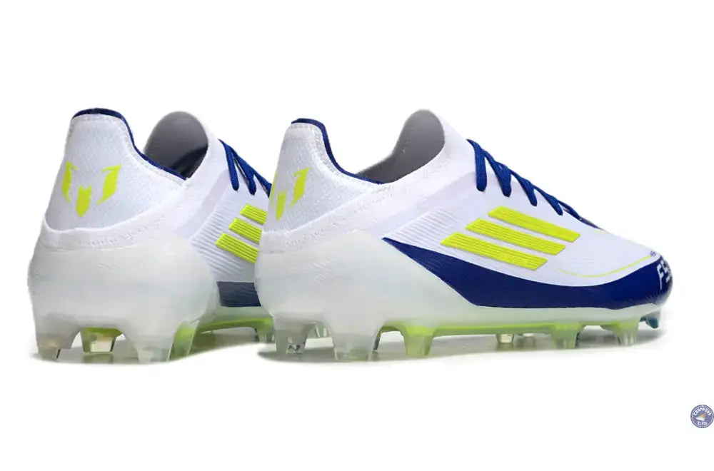 F50 Elite Lacets FG - Blanc/Bleu/Jaune Fluo