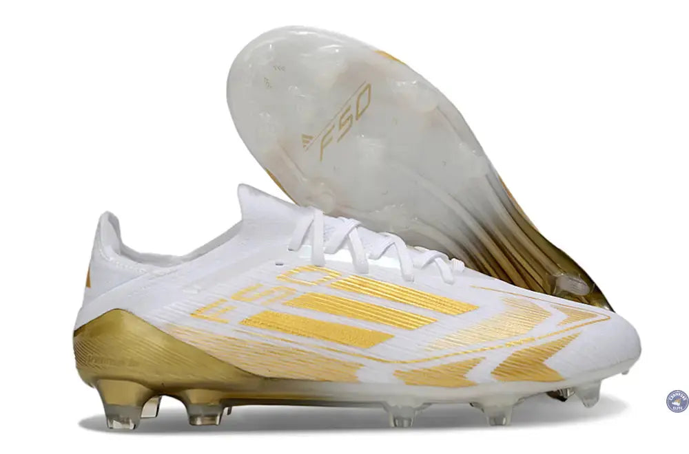 F50 Elite Lacets FG - Blanc/Doré