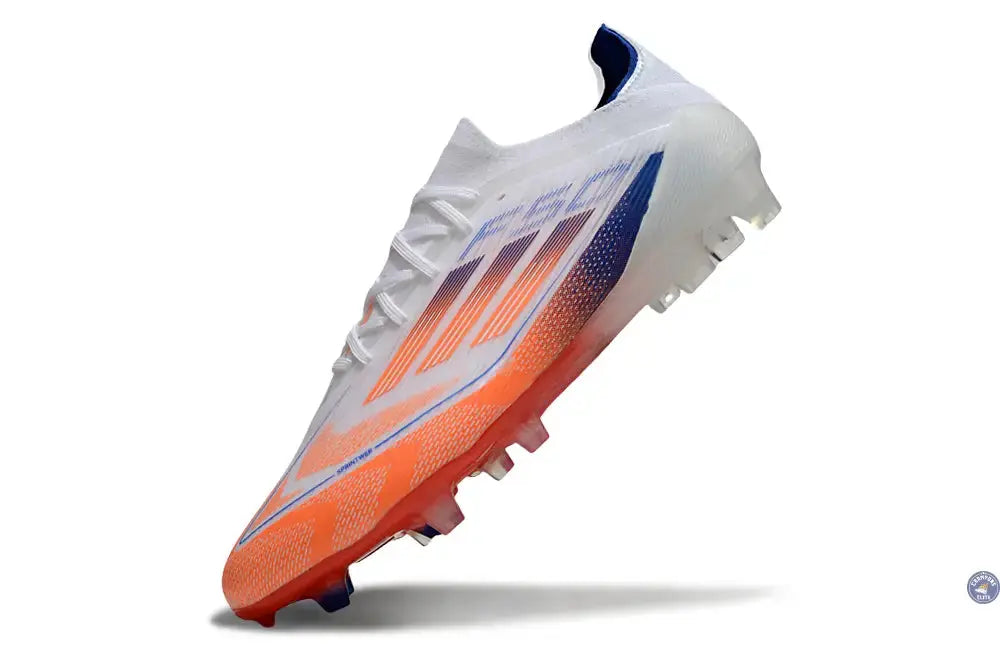 F50 Elite Lacets FG - Blanc/Orange/Bleu