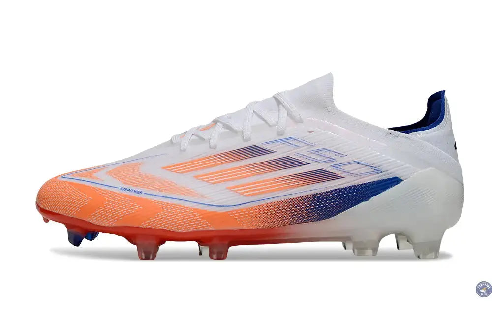 F50 Elite Lacets FG - Blanc/Orange/Bleu