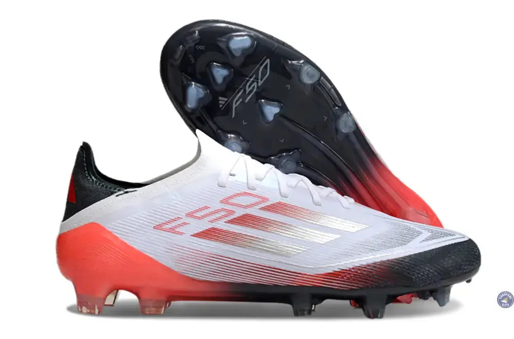 F50 Elite Lacets FG - Blanc/Rouge/Noir
