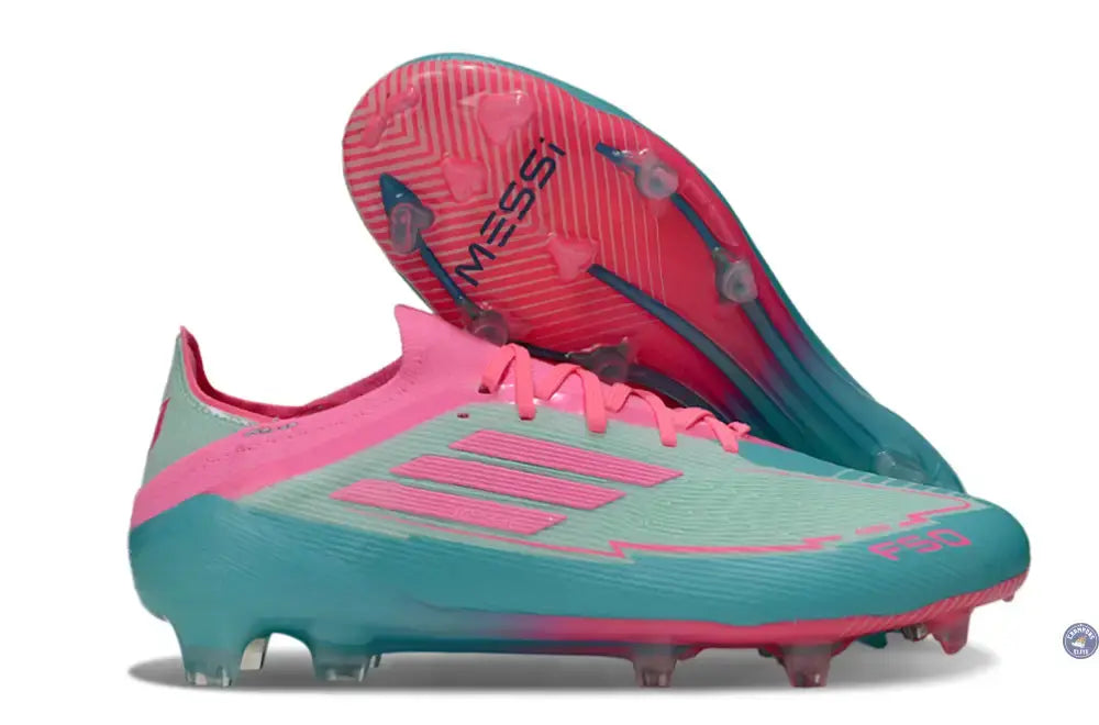 F50 Elite Lacets FG - Bleu Turquoise/Bleu/Rose