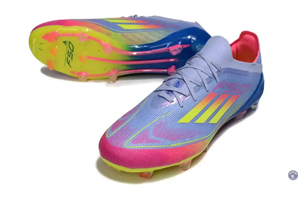 F50 Elite Lacets FG - Blue Fusion/Vert/Rose