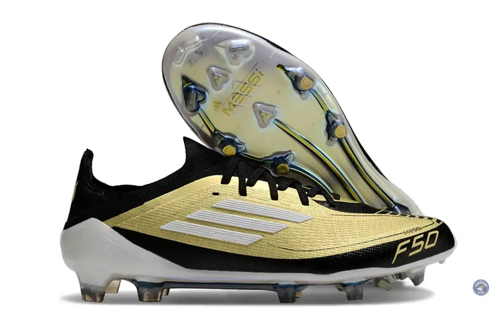 F50 Elite Lacets FG - Doré/Blanc/Noir