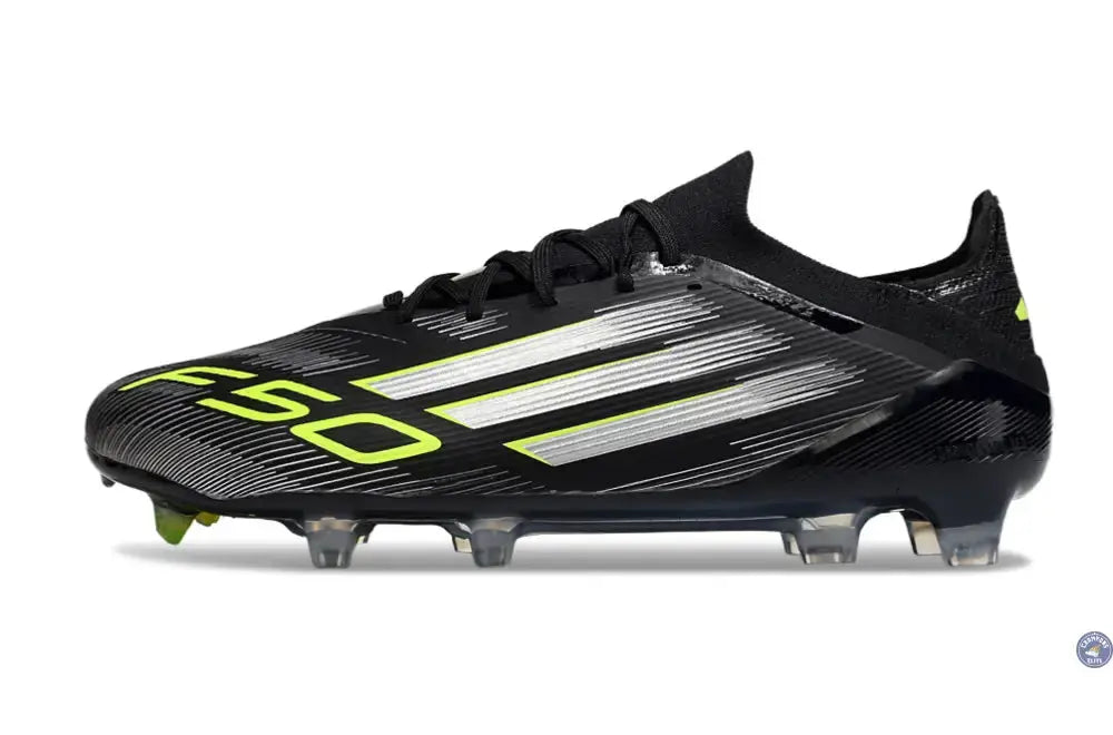 F50 Elite Lacets FG - Electric Stealth - Noir/Argenté/Jaune Fuo