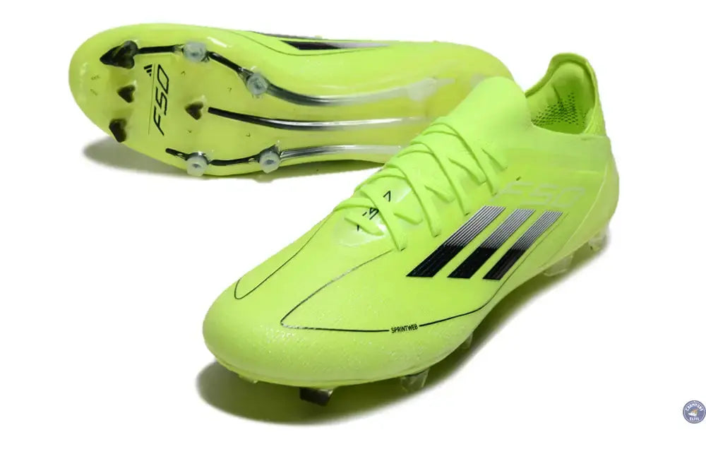 F50 Elite Lacets FG - Jaune Fluo/Noir