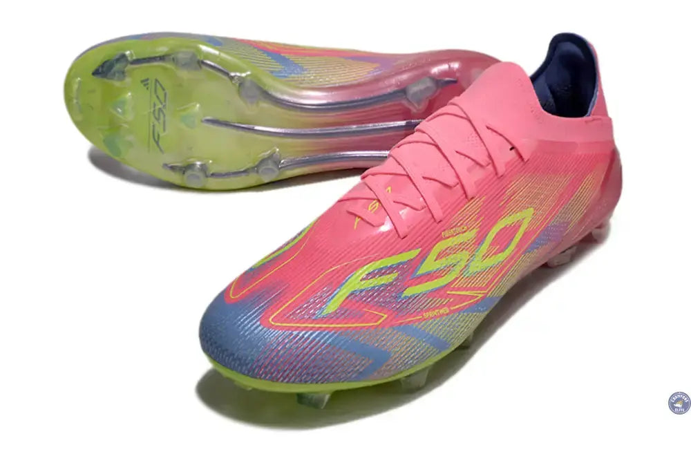 F50 Elite Lacets FG Mystic Victory - Rose/Vert/Blue Fusion