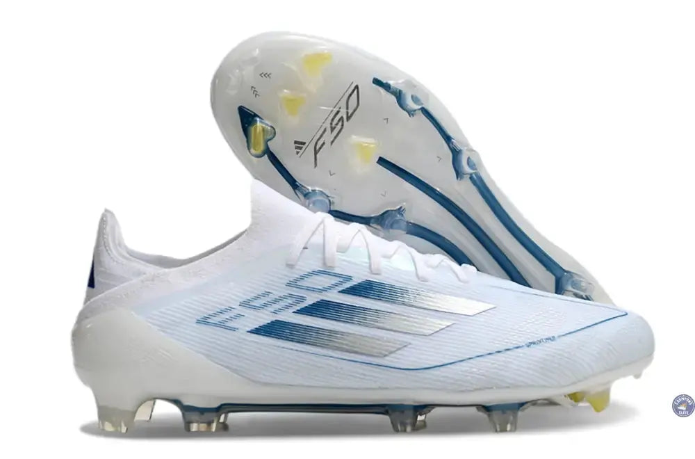 F50 Elite Lacets FG Polar Victory - Blanc/Argenté/Bleu