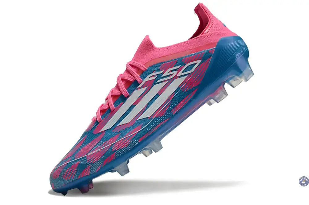 F50 Elite Lacets FG Reemergence - Bleu/Blanc/Rose