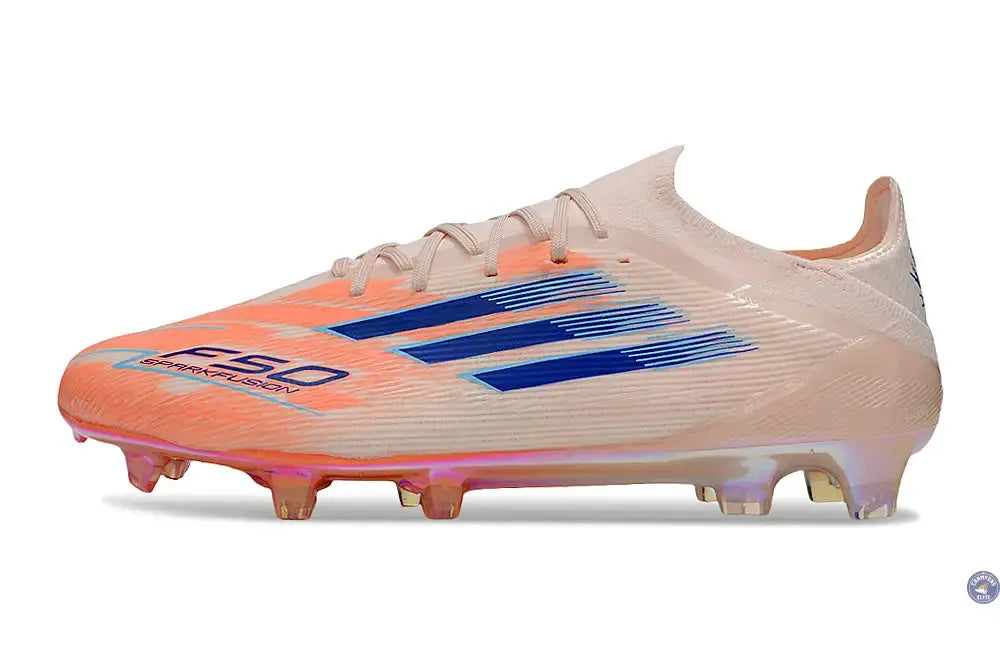 F50 Elite Lacets FG Spark Fusion - Beige/Orange/Bleu