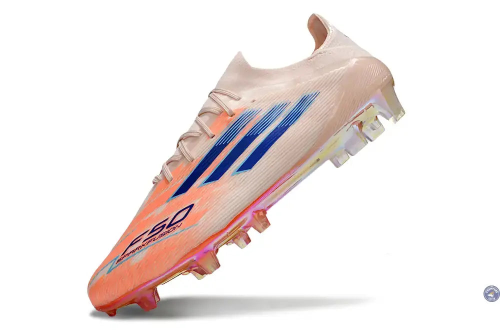 F50 Elite Lacets FG Spark Fusion - Beige/Orange/Bleu