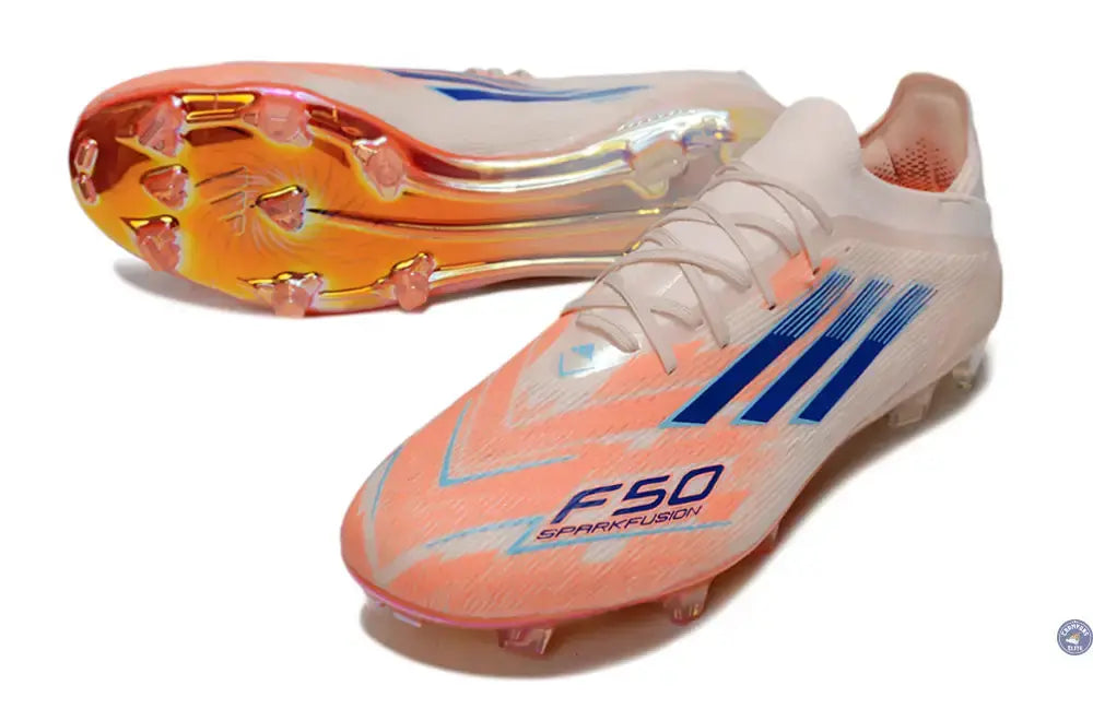 F50 Elite Lacets FG Spark Fusion - Beige/Orange/Bleu
