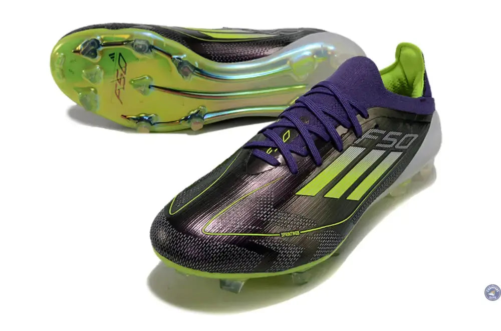 F50 Elite Lacets FG - Violet/Jaune Fluo/Gris
