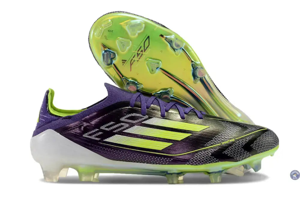 F50 Elite Lacets FG - Violet/Jaune Fluo/Gris